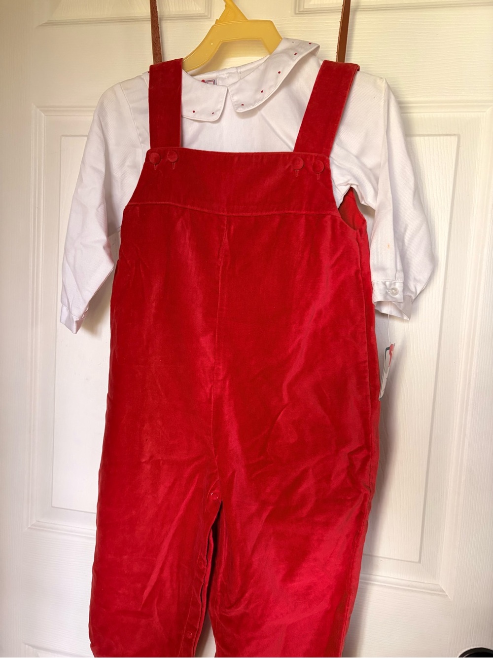 "Vintage Petit Ami Red Corduroy Overalls Set NWT